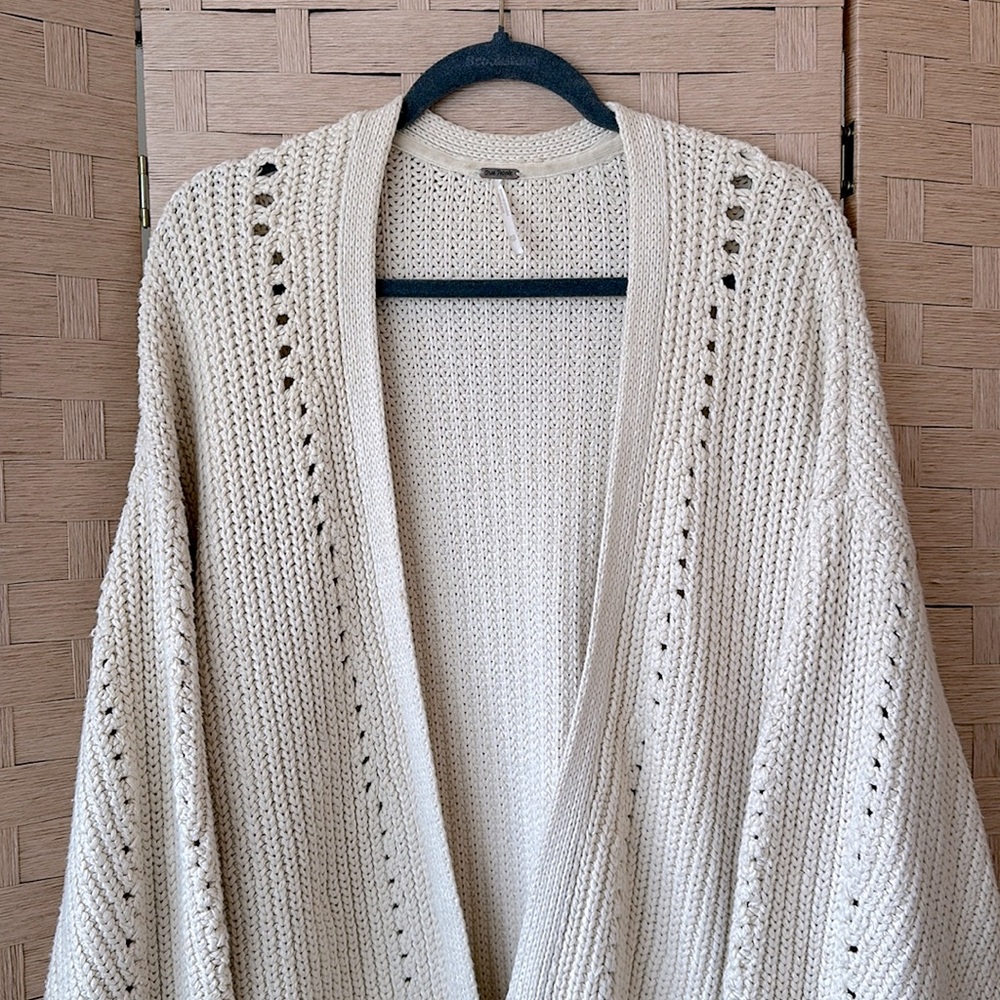 Free People Cream Sweater “Nightingale Cardi” size XS